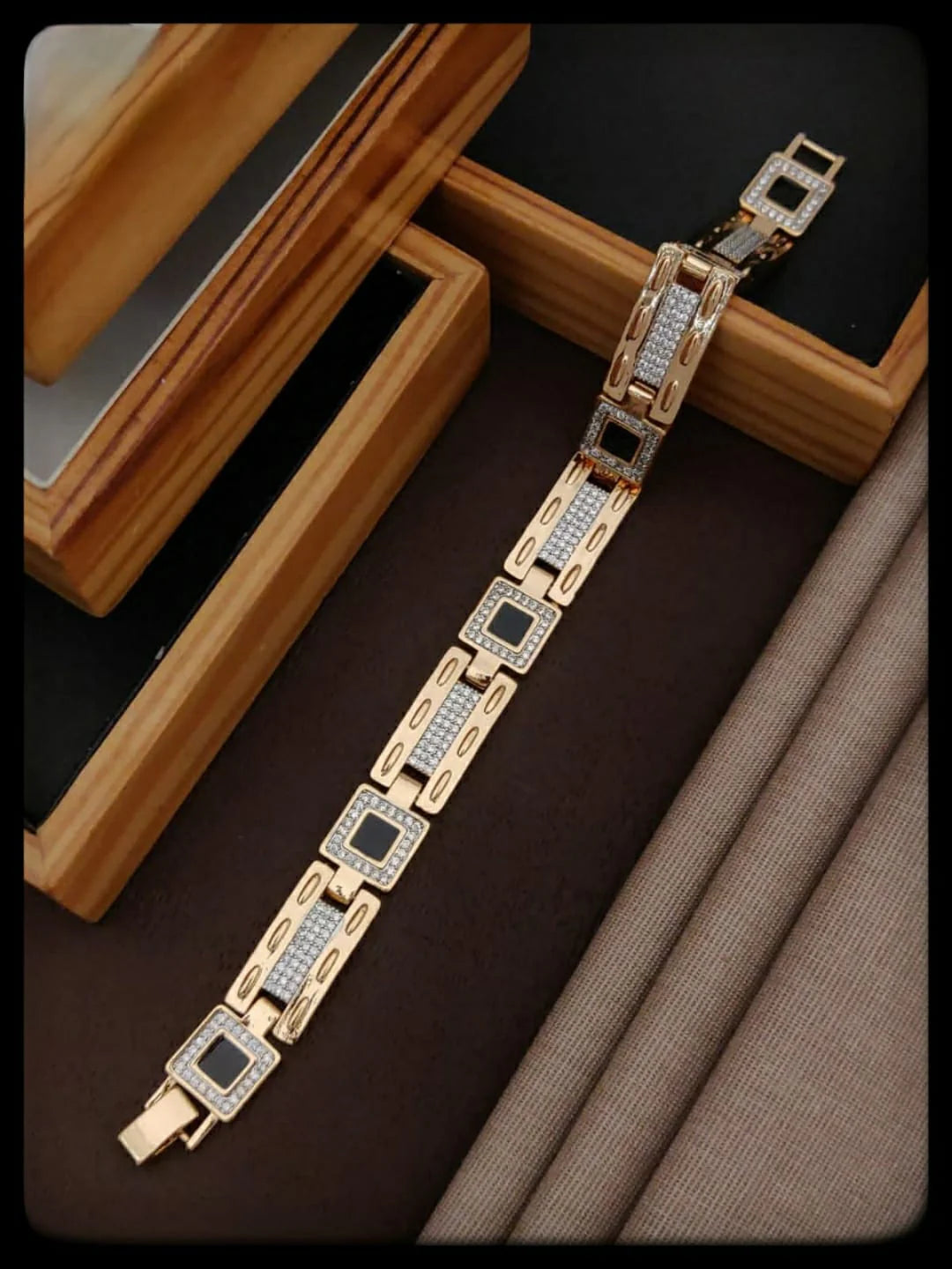 Onyx Diamond Link Bracelet