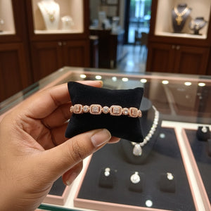 Rose Gold Geometric Halo Bracelet