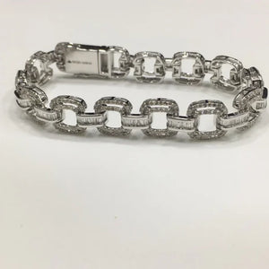 Luxe Pavé Architectural Bar Link Bracelet