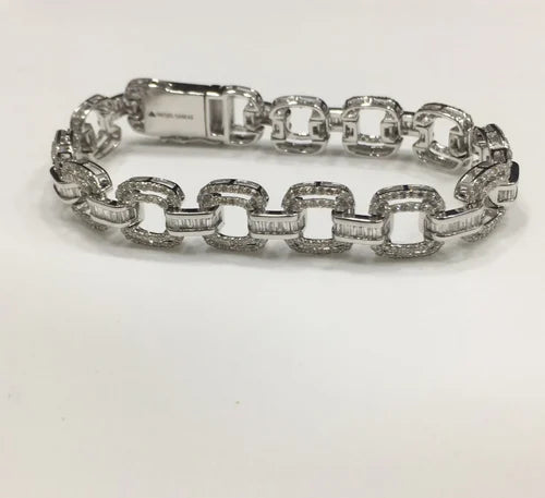 Luxe Pavé Architectural Bar Link Bracelet
