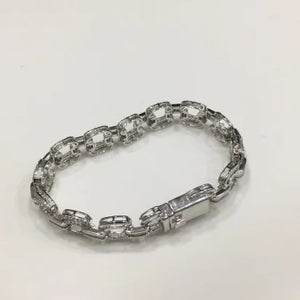 Luxe Pavé Architectural Bar Link Bracelet