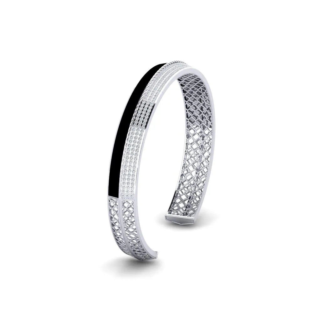 Midnight Parallel Obsidian Pavé Cuff