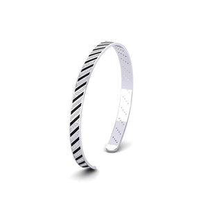 Monochrome Stripe Obsidian Inlay Cuff