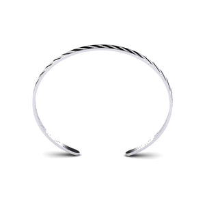 Monochrome Stripe Obsidian Inlay Cuff