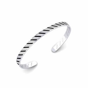 Monochrome Stripe Obsidian Inlay Cuff