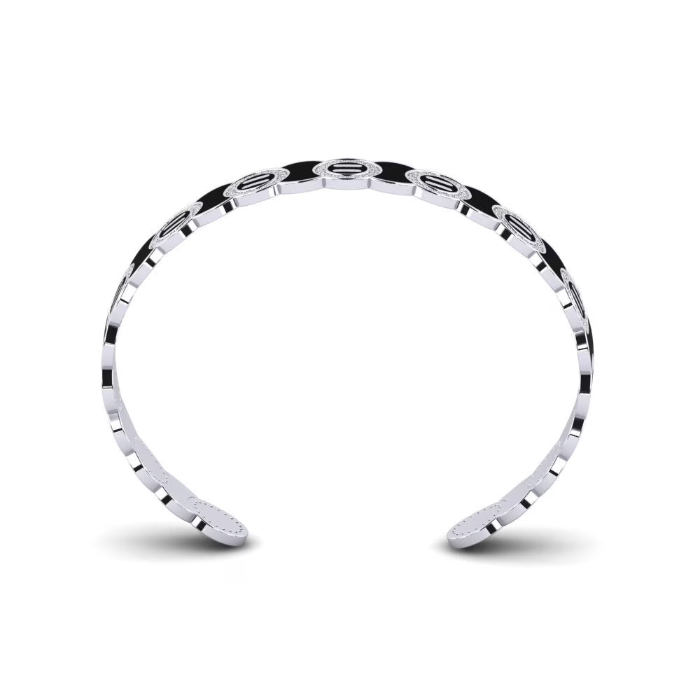 Lunar Link Obsidian Inlay Bangle