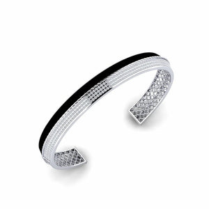 Midnight Parallel Obsidian Pavé Cuff