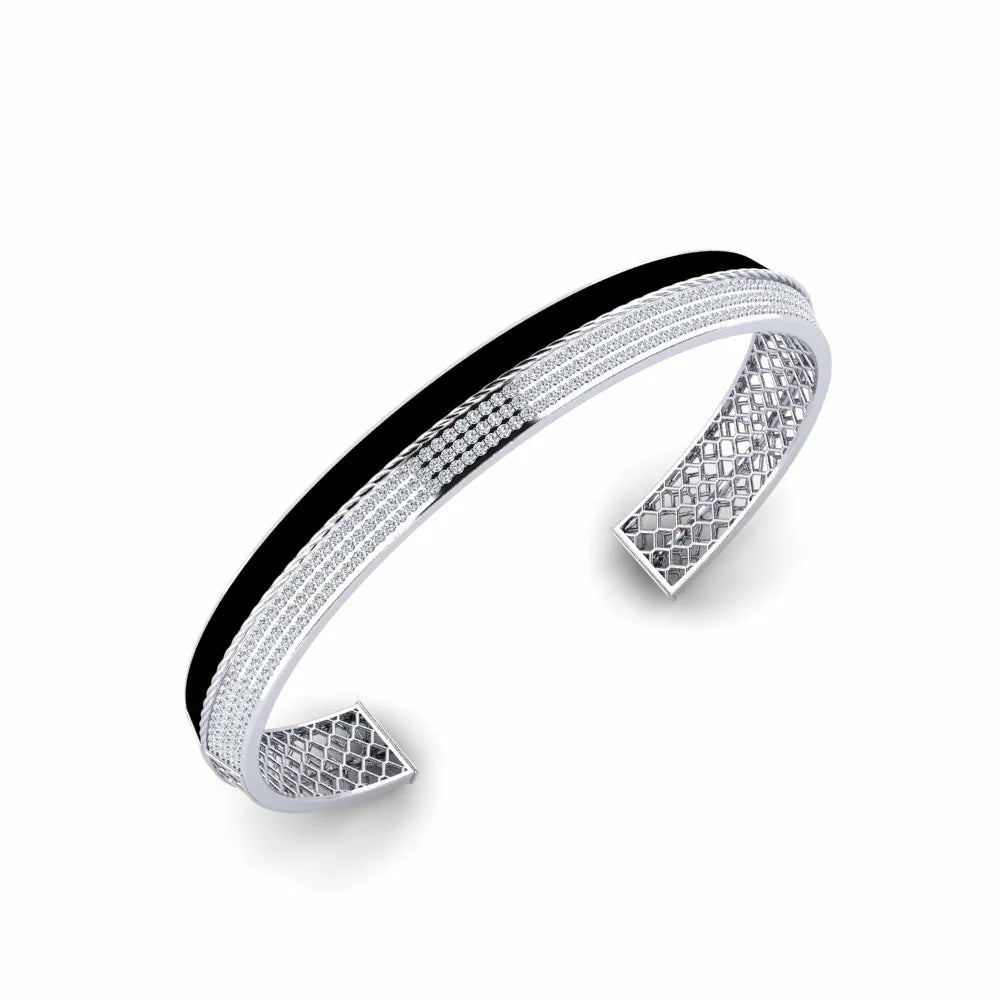 Midnight Parallel Obsidian Pavé Cuff