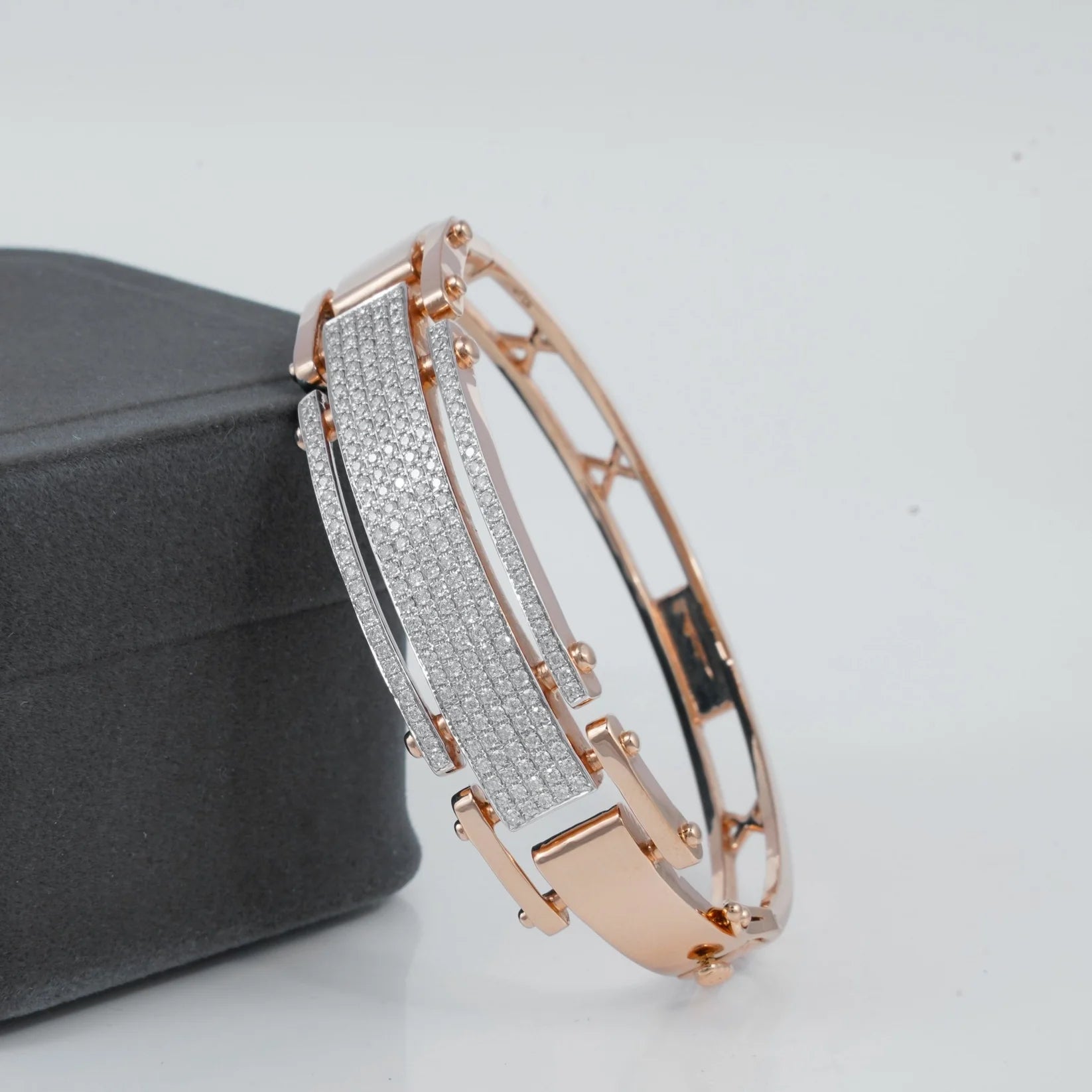 Obsidian Path Triple Row Pavé Statement Bracelet