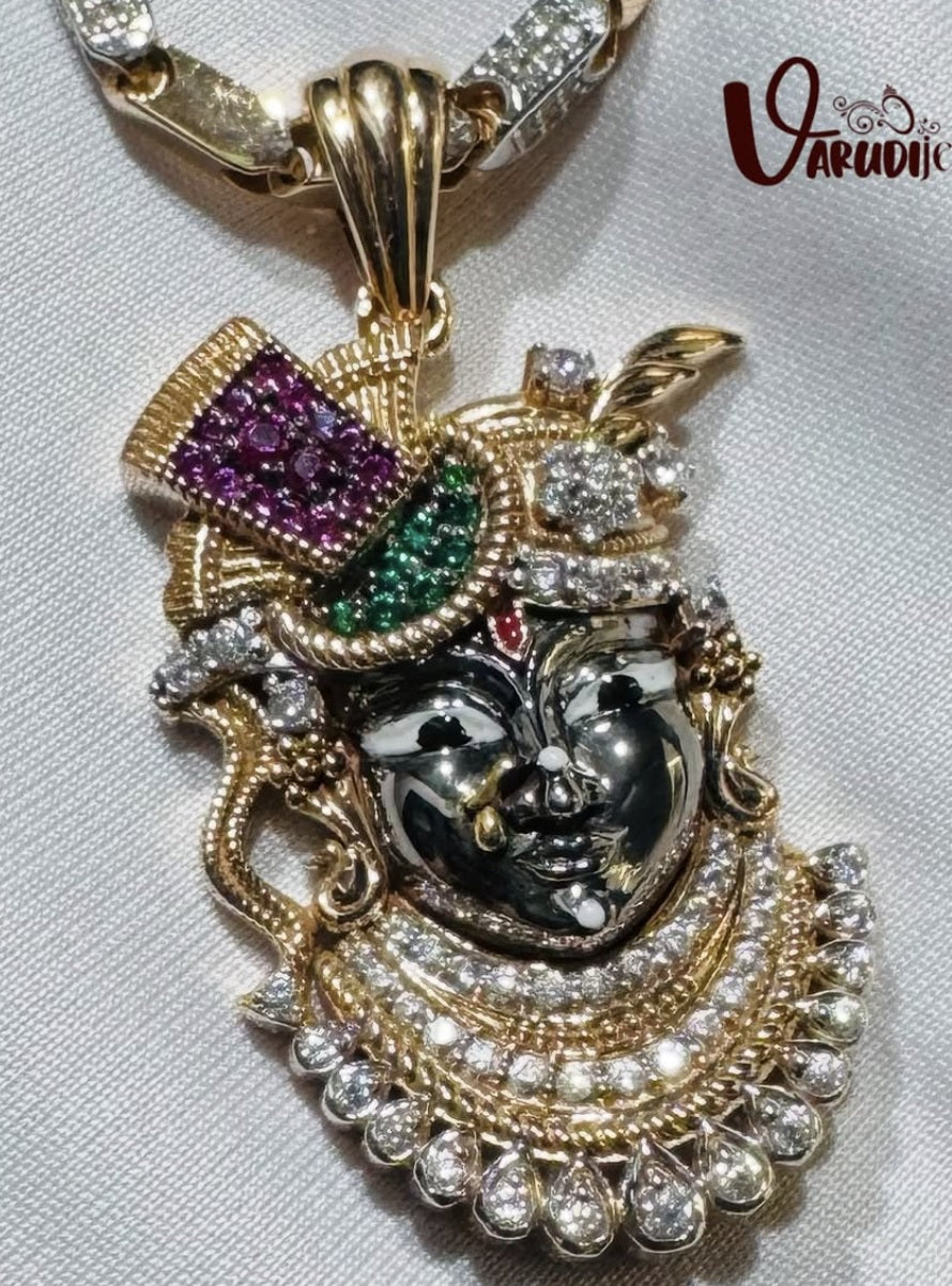 Nathdwara Shringar Diamond Deity Pendant