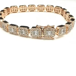 Royal Halo Emerald Cut Baguette Tennis Bracelet