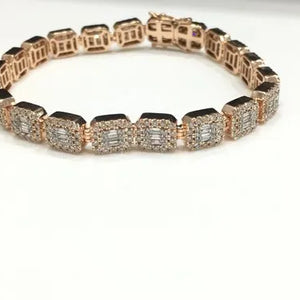 Royal Halo Emerald Cut Baguette Tennis Bracelet