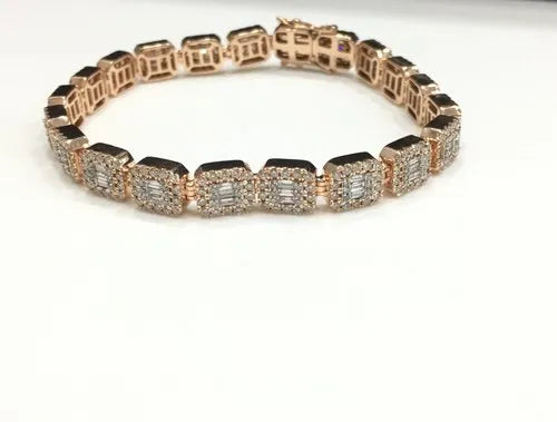 Royal Halo Emerald Cut Baguette Tennis Bracelet