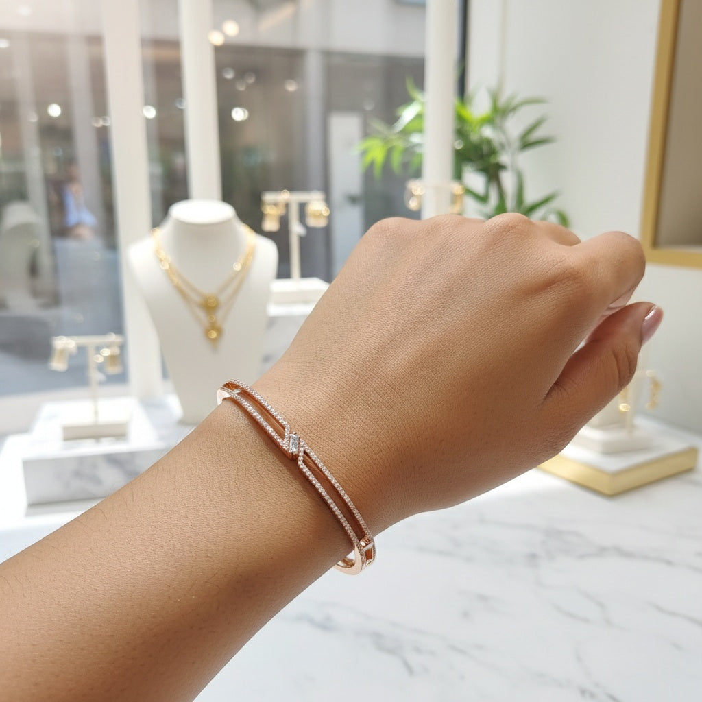 Rose Gold Sparkling Tennis Bracelet