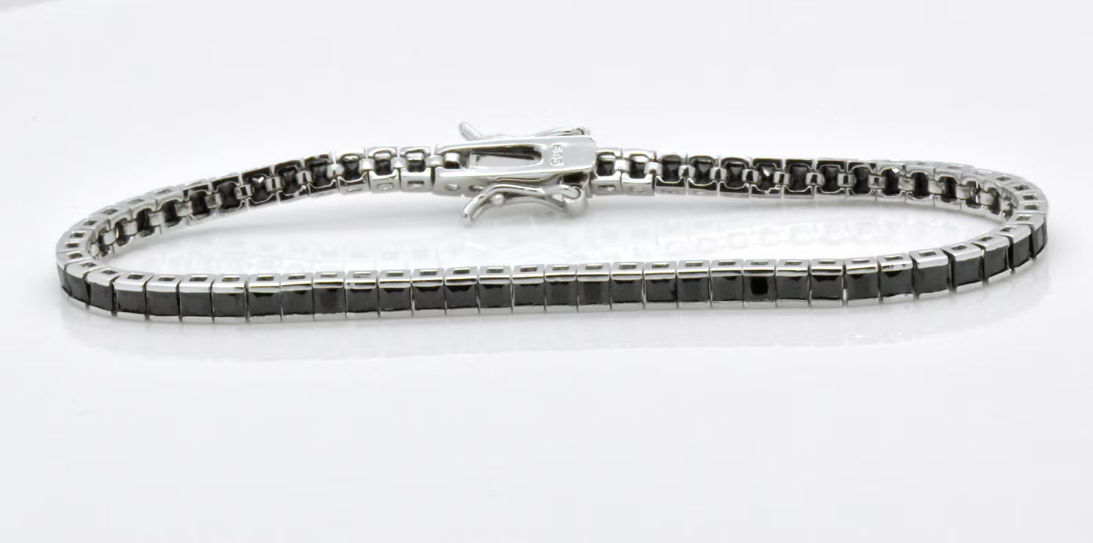 Midnight Shadow Square-Cut Tennis Bracelet