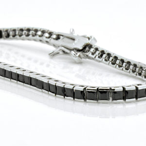 Midnight Shadow Square-Cut Tennis Bracelet