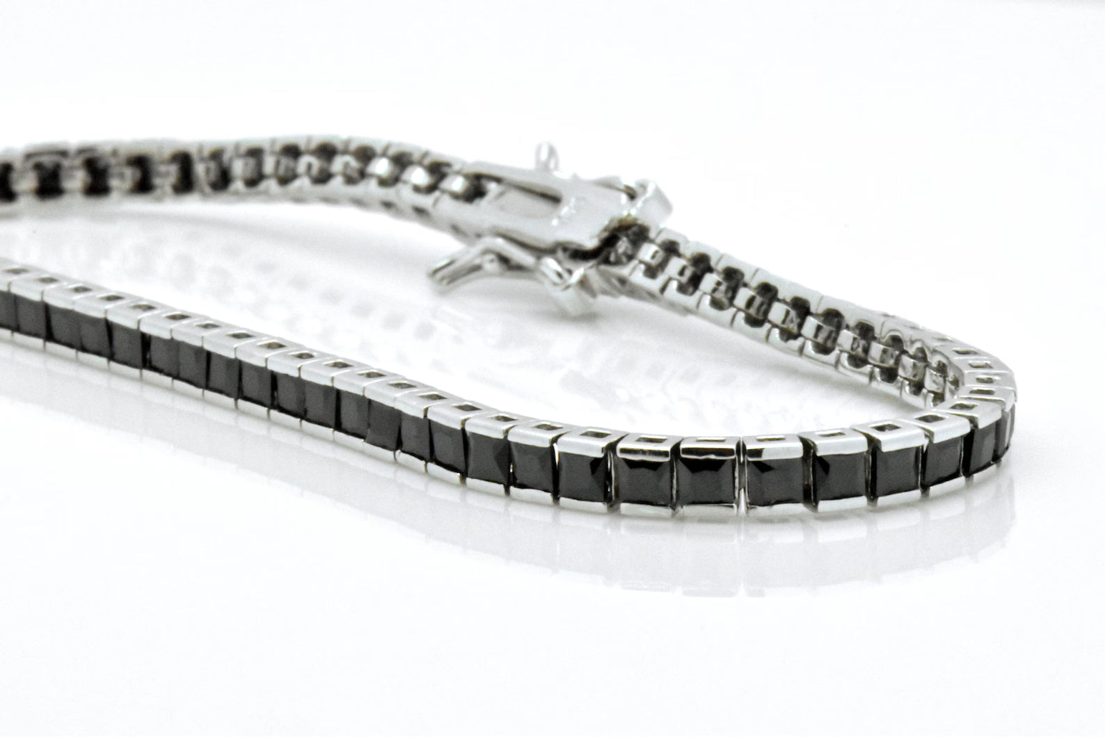 Midnight Shadow Square-Cut Tennis Bracelet