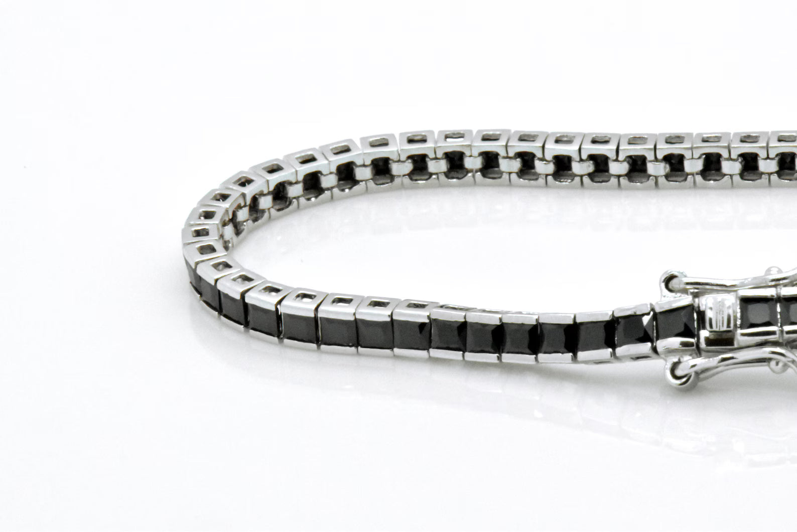 Midnight Shadow Square-Cut Tennis Bracelet
