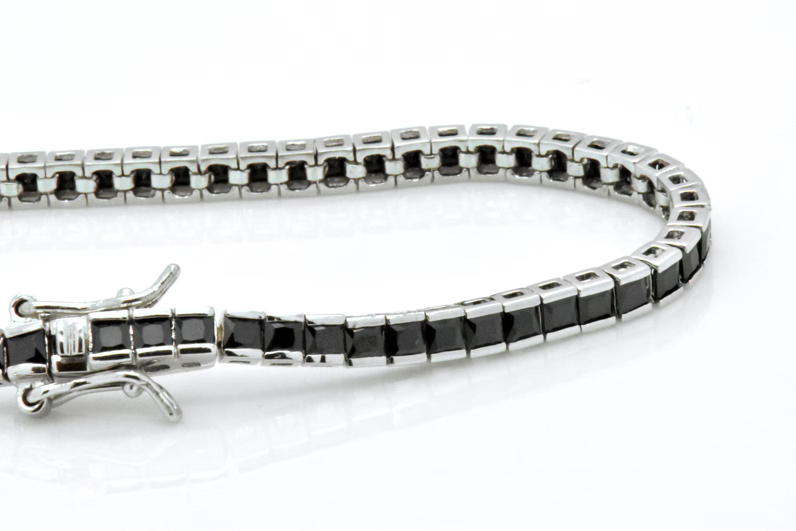 Midnight Shadow Square-Cut Tennis Bracelet