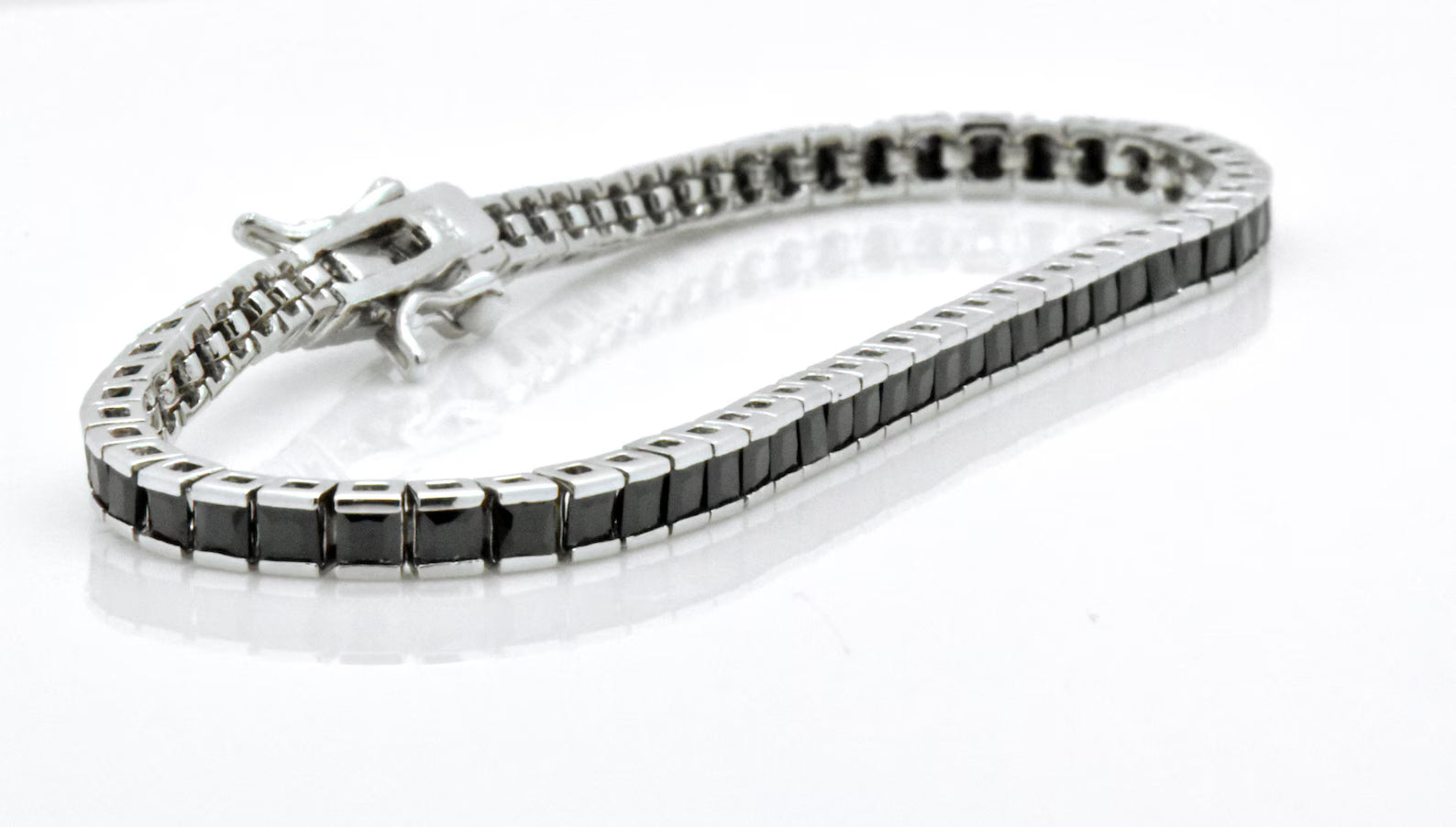 Midnight Shadow Square-Cut Tennis Bracelet