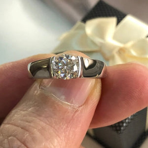 Two Tone Tapered Solitaire Ring