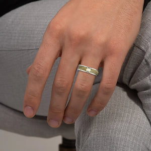 Men’s Filigree Emerald Cut Band