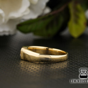 Men’s Emerald Cut Solitaire Signet Ring