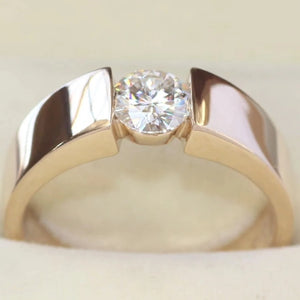 Men’s Tapered Cathedral Solitaire Ring