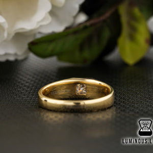 Men’s Emerald Cut Solitaire Signet Ring