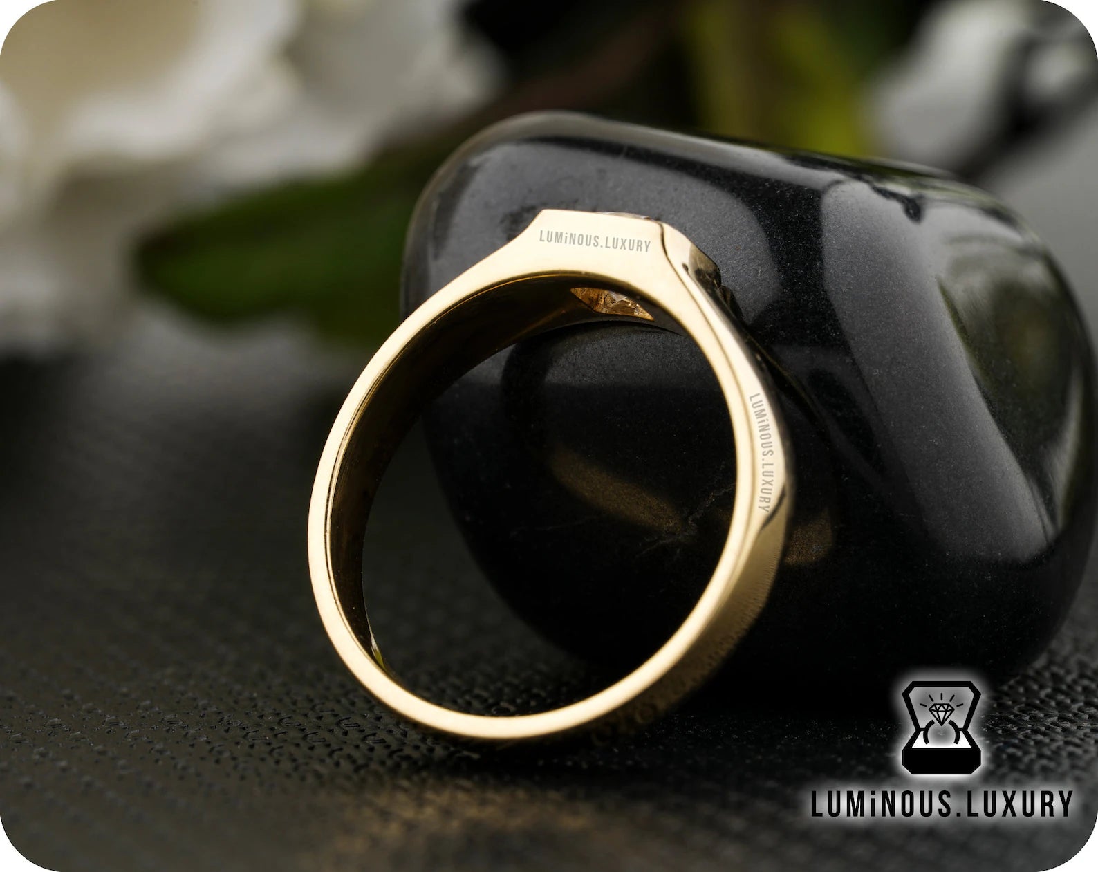 Men’s Emerald Cut Solitaire Signet Ring