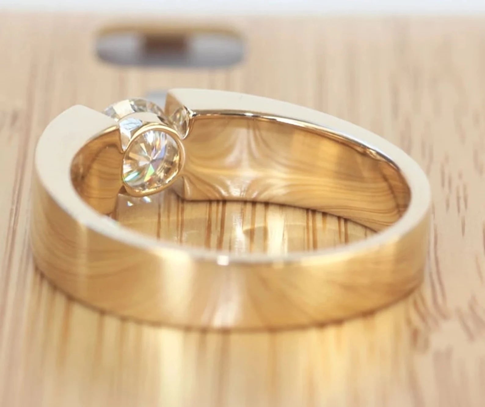 Men’s Tapered Cathedral Solitaire Ring