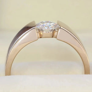 Men’s Tapered Cathedral Solitaire Ring