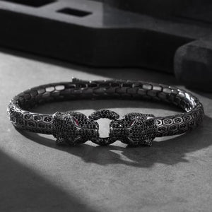 Apex Predator Full Pavé White Gold Panther Bracelet