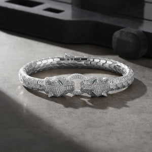Apex Predator Full Pavé White Gold Panther Bracelet