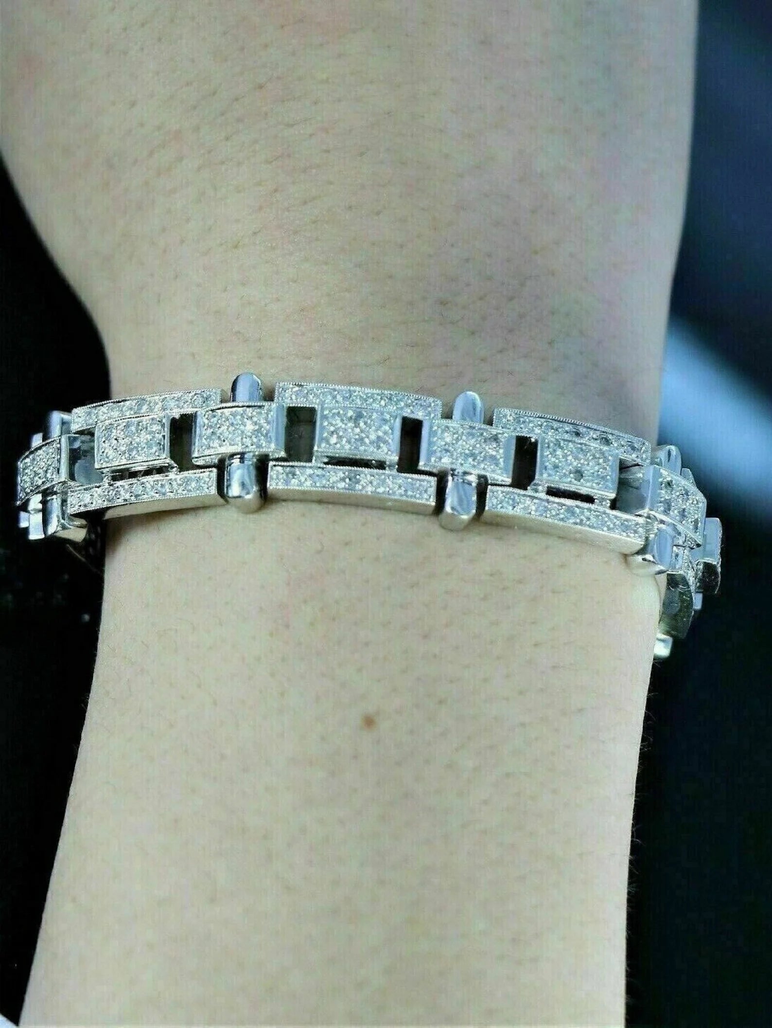 Men’s Deco-Heritage Pavé Link Bracelet