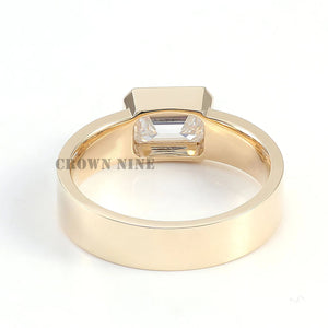 Emerald Cut Bezel Solitaire Ring