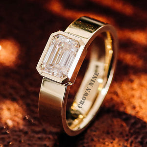 Emerald Cut Bezel Solitaire Ring