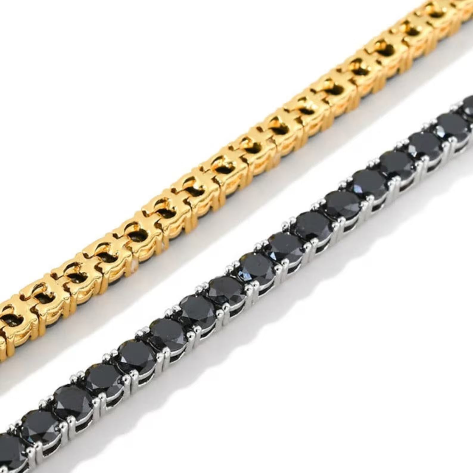 Noir & Gold Tennis Bracelet