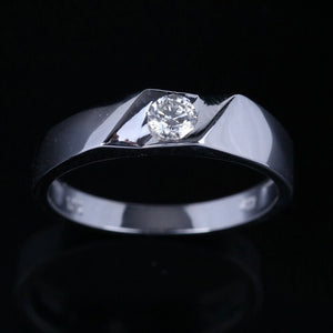 Men’s Modern Tension Set Round Diamond Band