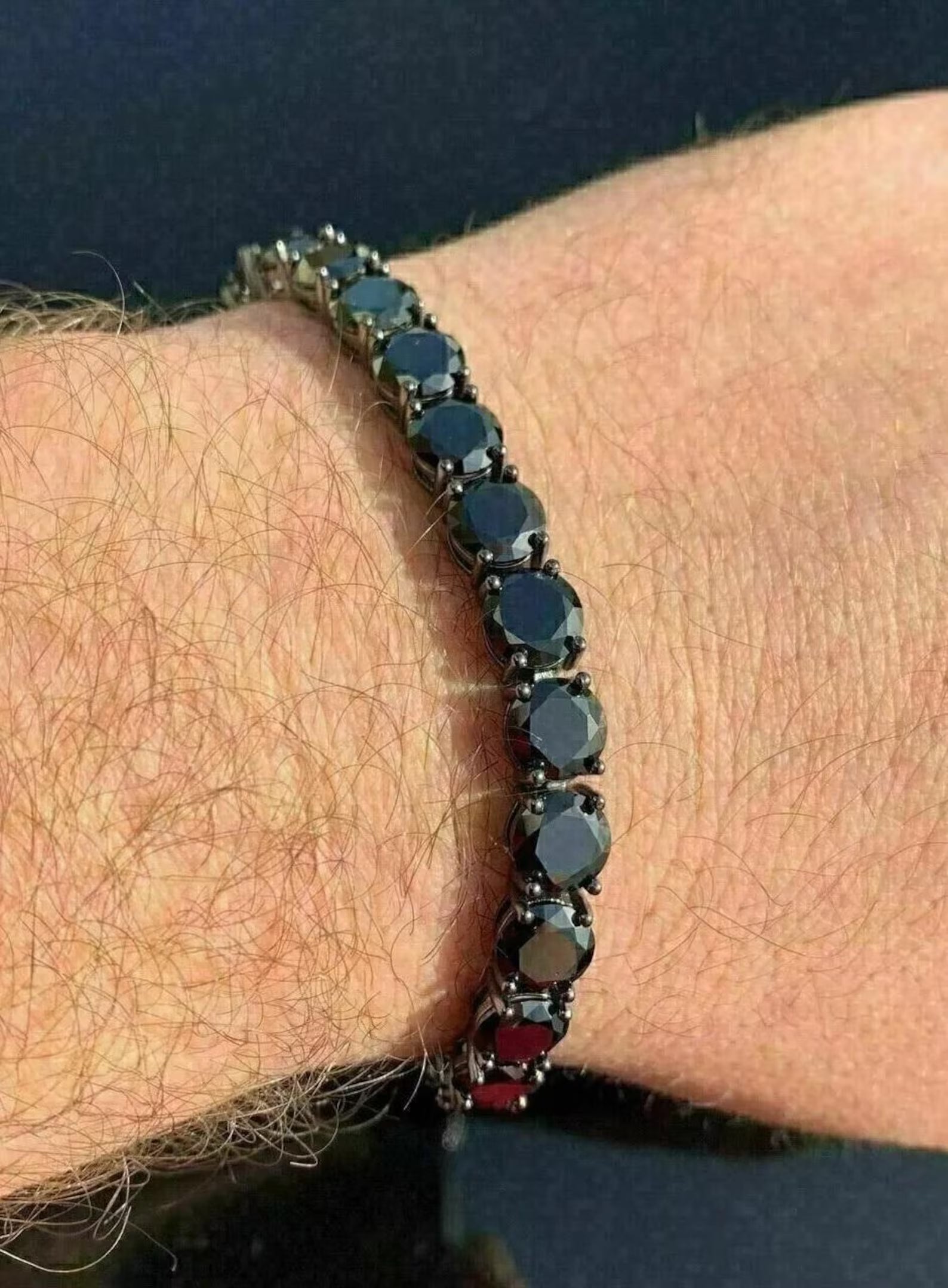 Noir & Gold Tennis Bracelet
