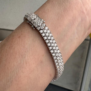 Triple-Row "Glacier" Brilliant-Cut Tennis Bracelet