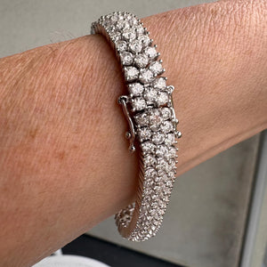 Triple-Row "Glacier" Brilliant-Cut Tennis Bracelet