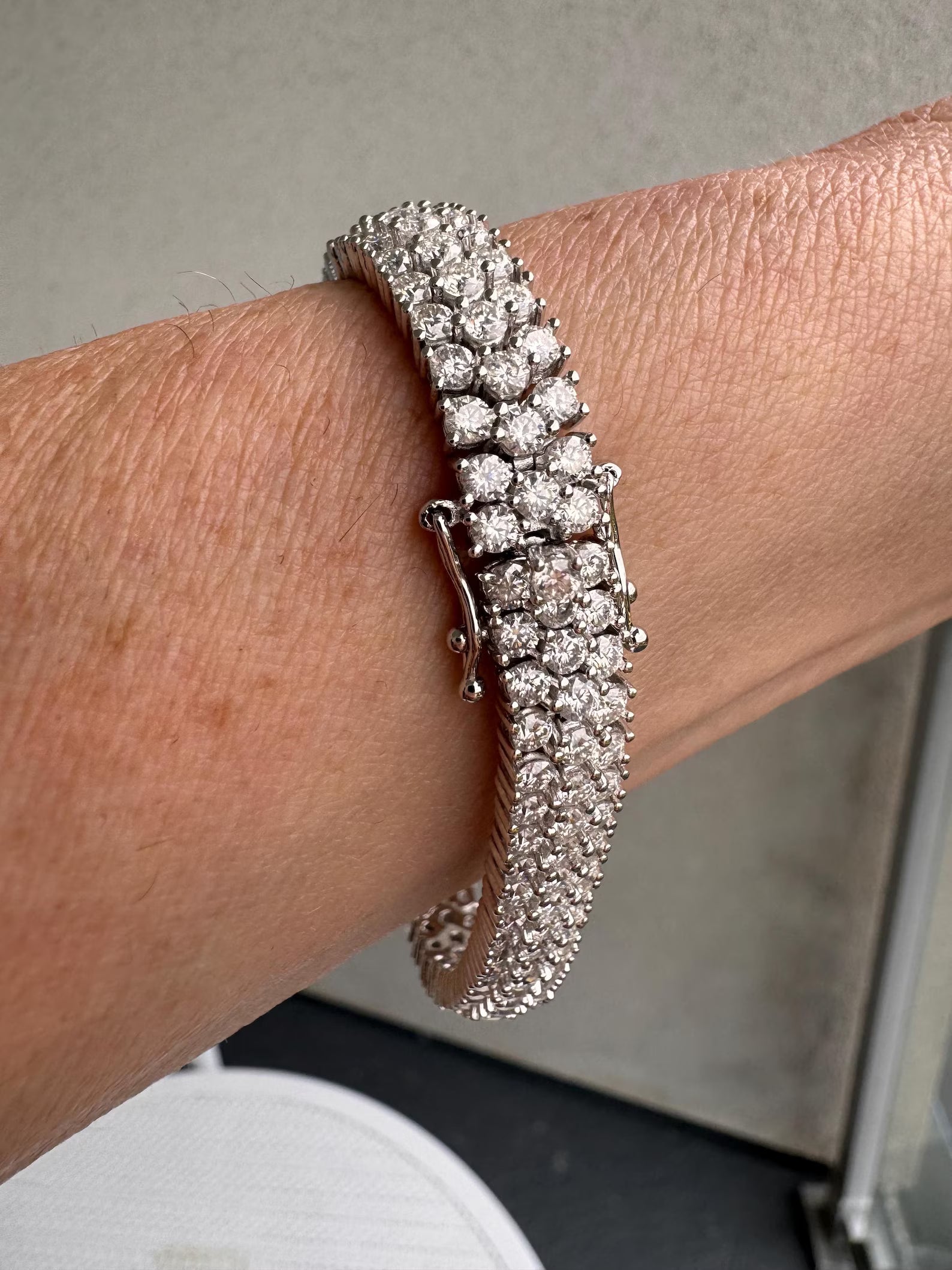 Triple-Row "Glacier" Brilliant-Cut Tennis Bracelet