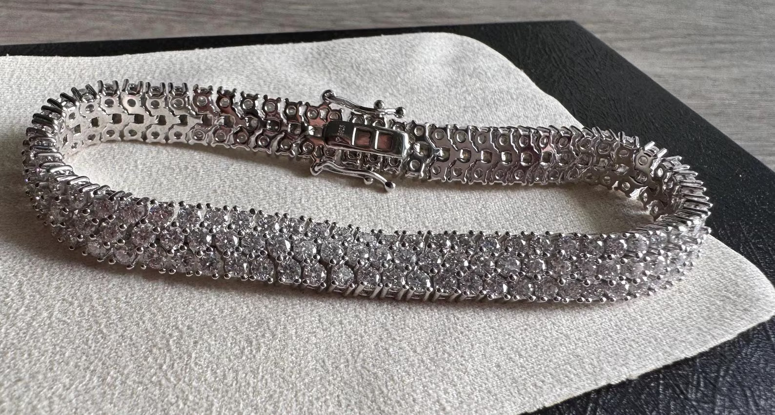 Triple-Row "Glacier" Brilliant-Cut Tennis Bracelet