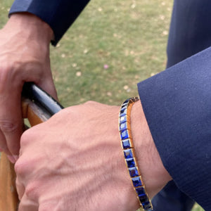 Royal Sapphire Blue Square-Cut Tennis Bracelet