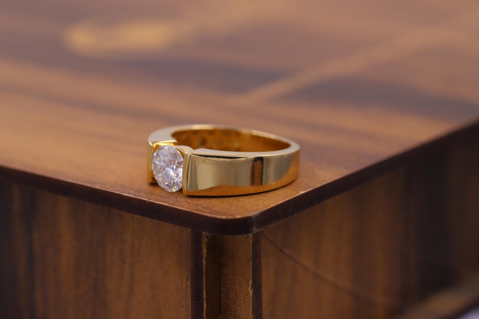 Modern Tension Set Solitaire Ring