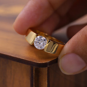 Modern Tension Set Solitaire Ring