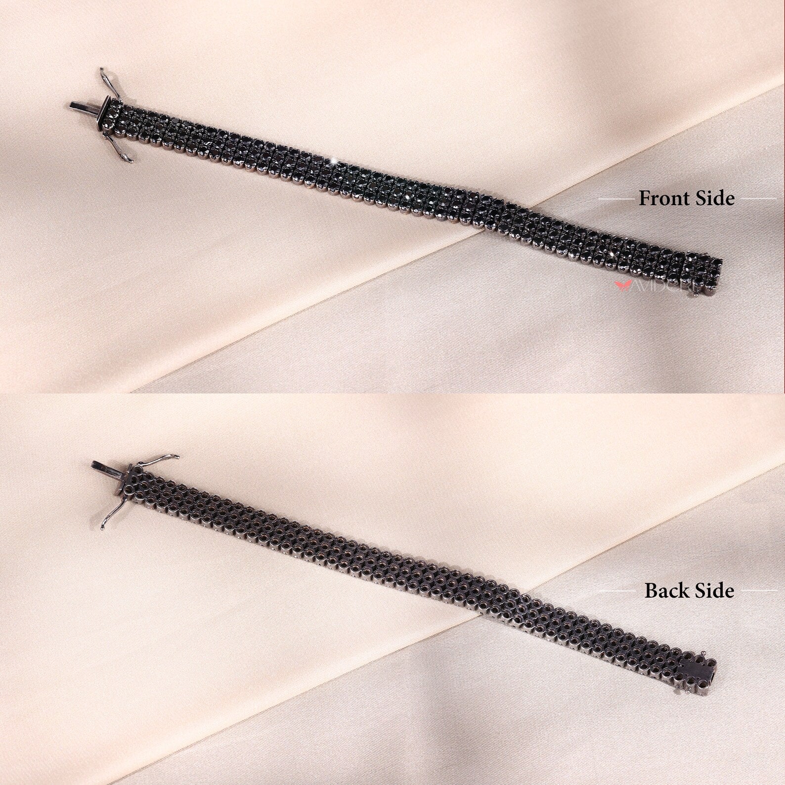 Obsidian Triple Row Pavé Bracelet