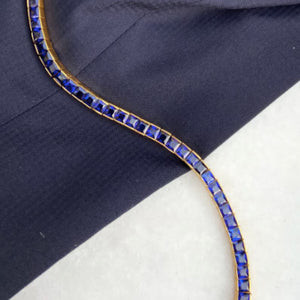 Royal Sapphire Blue Square-Cut Tennis Bracelet
