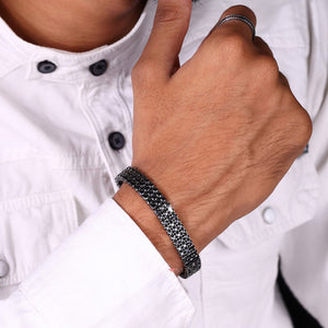 Obsidian Triple Row Pavé Bracelet